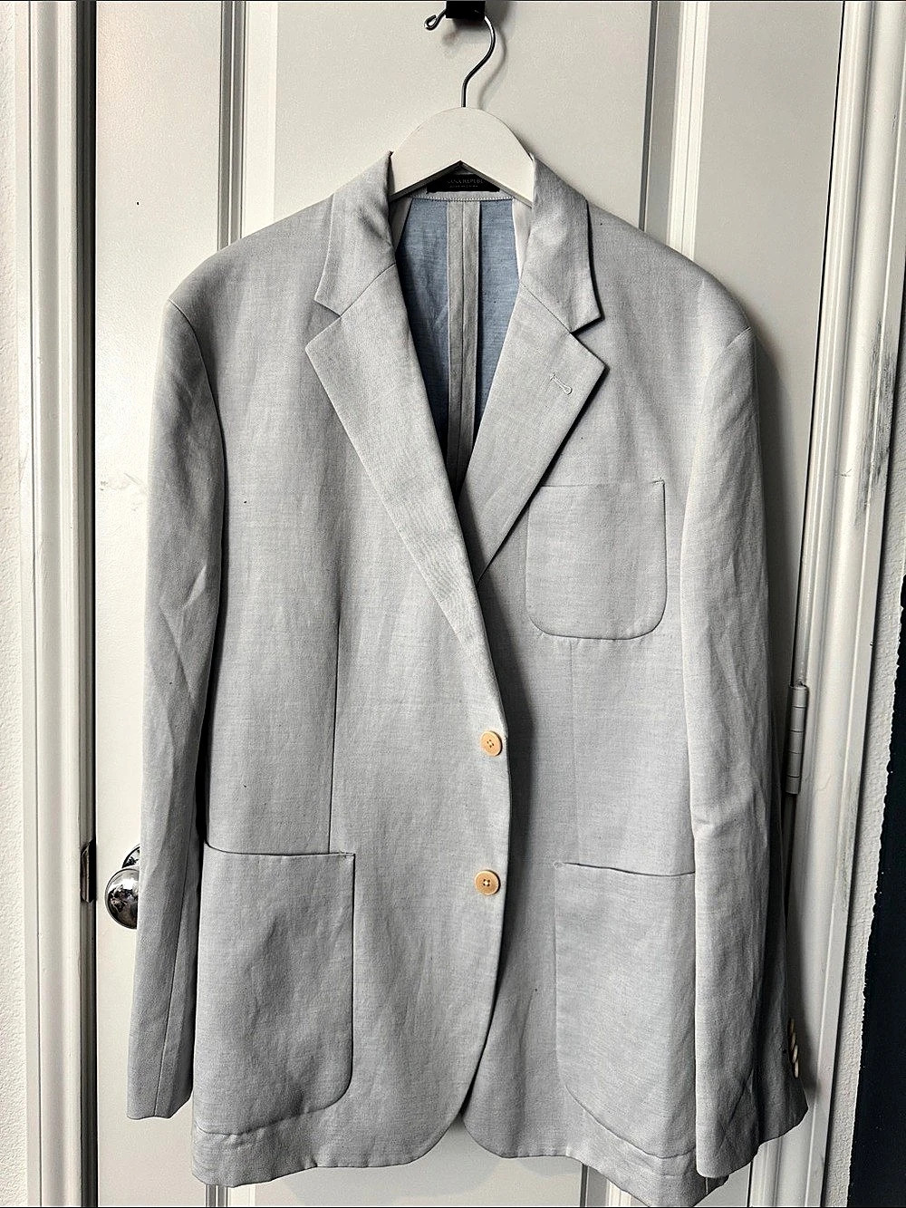 Banana Republic Men's Baby Blue linen  Blazer Size 44R